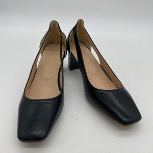 Classic Block Low Heels Closed Square Toe Formal Loafer Pumps Shoes